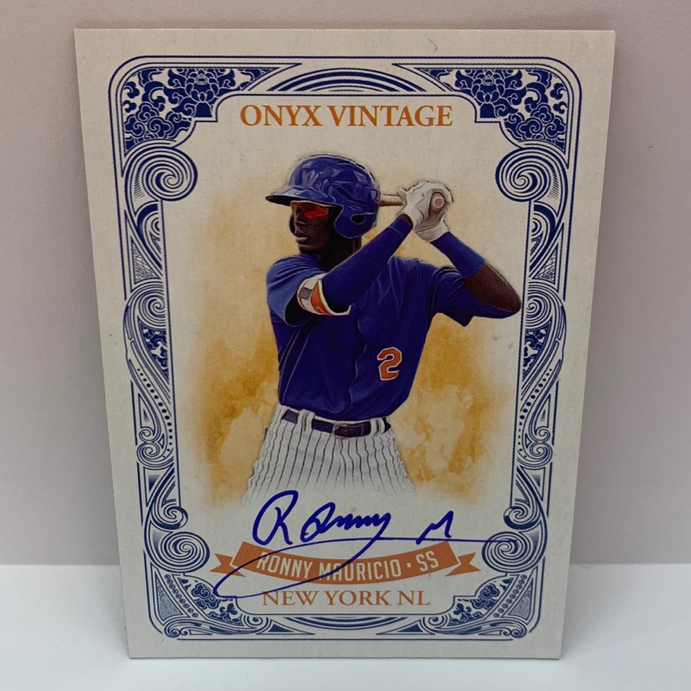 2021 Onyx Vintage Ronny Mauricio Mets Blue Auto /325 #VARM (MISC9)